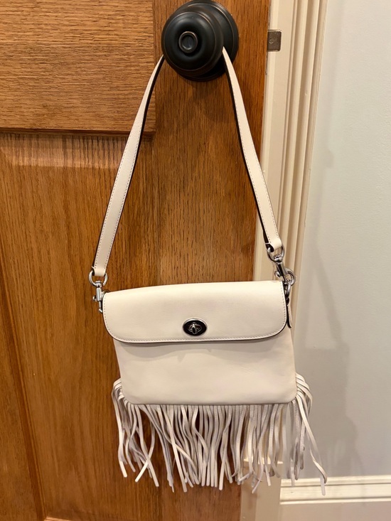 Coach Handbags - coach white leather fringe bag